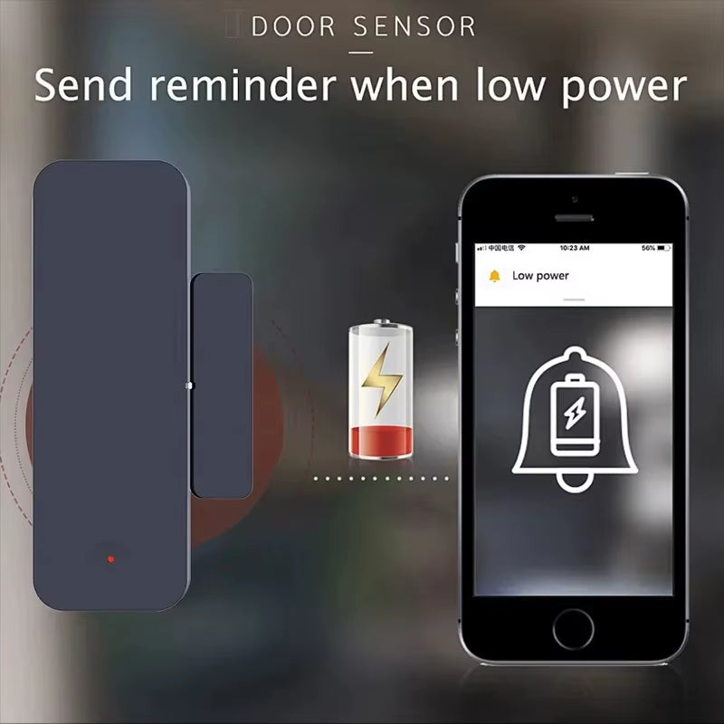 Tuya Zigbee Wifi Door Sensor Window Entry Sensor Security Burglar Magnetic Sensor Alarm Smart Life Work with Alexa Google Home